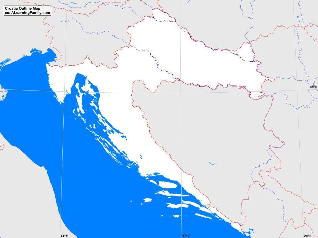 kontur xəritə Xorvatiya 