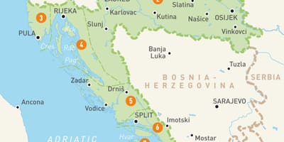 Kart Xorvatiya bölgələr 