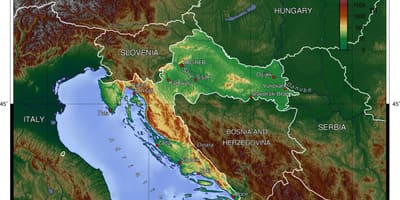 Coğrafiya Xorvatiya xəritədə