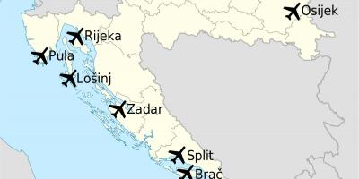 Kart Xorvatiya göstərən aeroportlar
