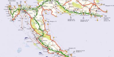 Ətraflı xəritəsi, yolların Xorvatiya