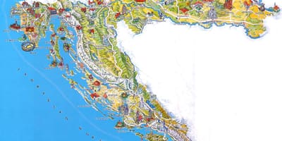 Turizm yerləri Xorvatiya xəritədə