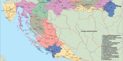 Kart vektor Xorvatiya xəritəsi 