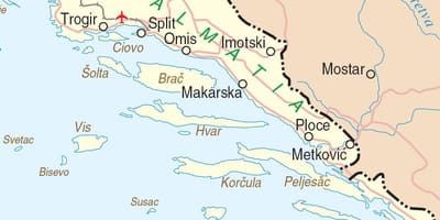 Xəritə Cənubi Xorvatiya