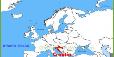 Yeri Xorvatiya dünya xəritəsində