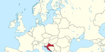 Xorvatiya xəritədə Avropa