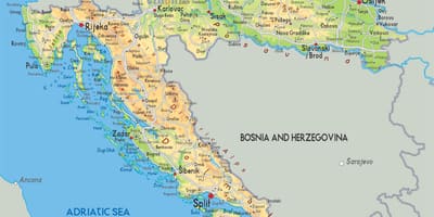 Xorvatiya xəritədə